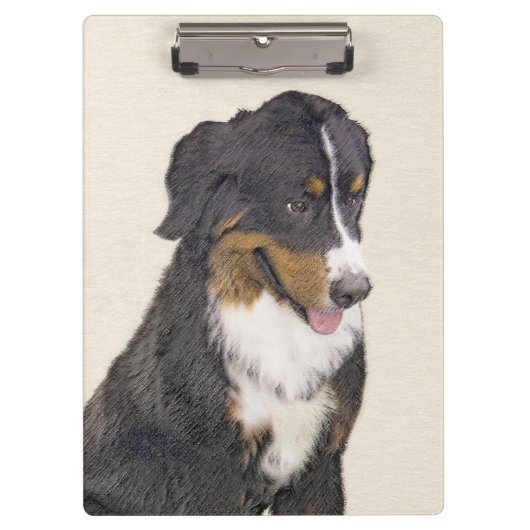 Bernese Mountain Hund Malerei - Original Hunde Kun Klemmbrett (Vorderseite)