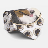 Bernese Mountain Hund Malerei - Original Hunde Kun Krawatte (Gerollt)