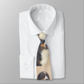 Bernese Mountain Hund Malerei - Original Hunde Kun Krawatte (Gebunden)