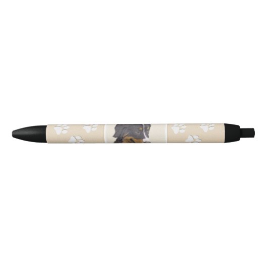 Bernese Mountain Hund Malerei - Original Hunde Kun Kugelschreiber (Vorderseite)