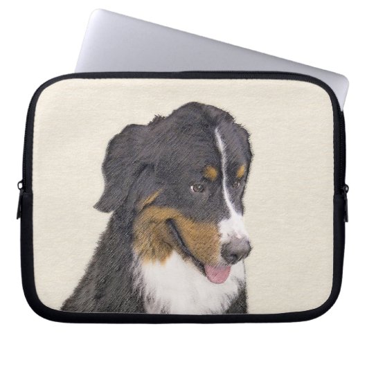 Bernese Mountain Hund Malerei - Original Hunde Kun Laptopschutzhülle (Vorderseite)