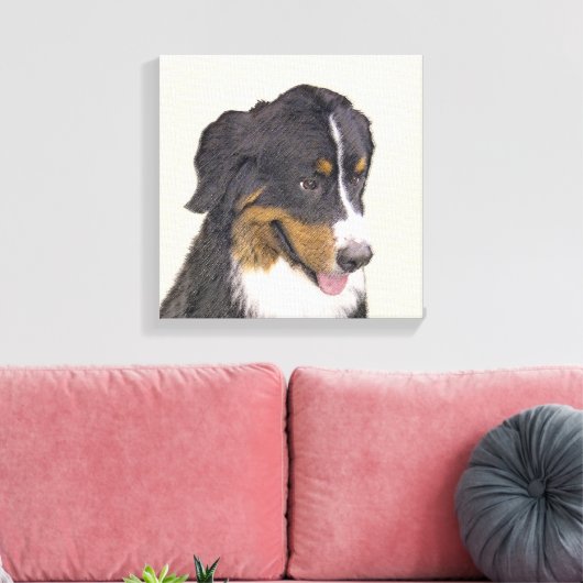 Bernese Mountain Hund Malerei - Original Hunde Kun Leinwanddruck (Insitu (Wohnzimmer))