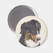 Bernese Mountain Hund Malerei - Original Hunde Kun Magnet (Vorderseite/Rückseite)