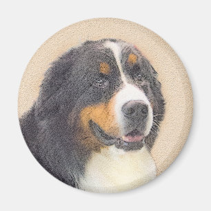 Bernese Mountain Hund Malerei - Original Hunde Kun Magnet