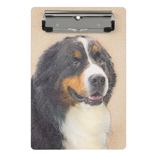 Bernese Mountain Hund Malerei - Original Hunde Kun Mini Klemmbrett (Vorderseite)