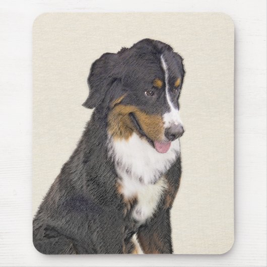 Bernese Mountain Hund Malerei - Original Hunde Kun Mousepad (Vorne)