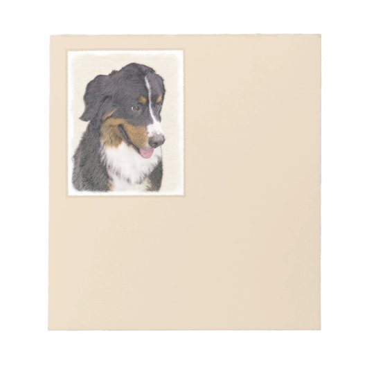 Bernese Mountain Hund Malerei - Original Hunde Kun Notizblock (Vorderseite)
