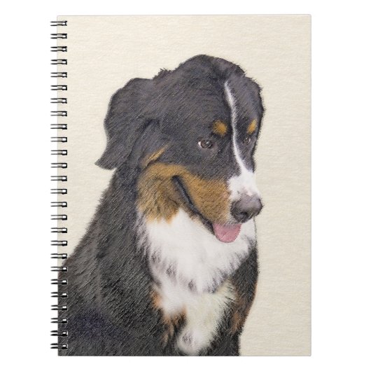 Bernese Mountain Hund Malerei - Original Hunde Kun Notizblock (Vorderseite)