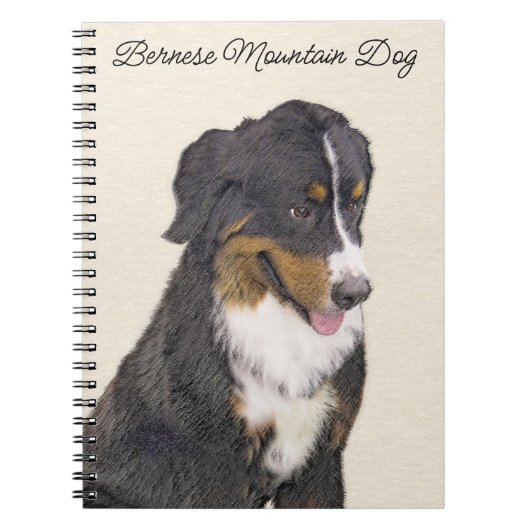 Bernese Mountain Hund Malerei - Original Hunde Kun Notizblock (Vorderseite)