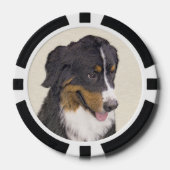 Bernese Mountain Hund Malerei - Original Hunde Kun Pokerchips (Vorderseite)