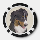 Bernese Mountain Hund Malerei - Original Hunde Kun Pokerchips (Rückseite)