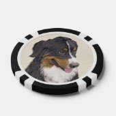 Bernese Mountain Hund Malerei - Original Hunde Kun Pokerchips (Einzeln)
