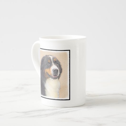 Bernese Mountain Hund Malerei - Original Hunde Kun Porzellantasse (Vorderseite Links)