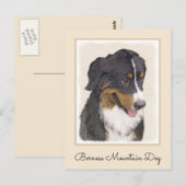 Bernese Mountain Hund Malerei - Original Hunde Kun Postkarte (Vorne/Hinten)