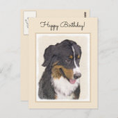 Bernese Mountain Hund Malerei - Original Hunde Kun Postkarte (Vorne/Hinten)