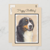 Bernese Mountain Hund Malerei - Original Hunde Kun Postkarte (Vorne/Hinten)