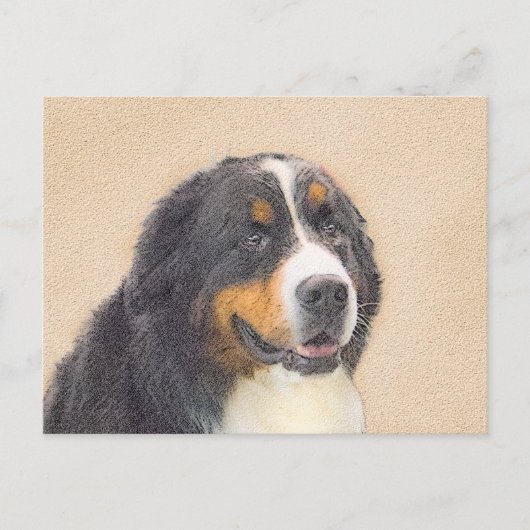 Bernese Mountain Hund Malerei - Original Hunde Kun Postkarte (Vorderseite)