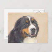 Bernese Mountain Hund Malerei - Original Hunde Kun Postkarte (Vorne/Hinten)