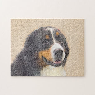 Bernese Mountain Hund Malerei - Original Hunde Kun Puzzle