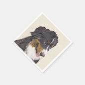 Bernese Mountain Hund Malerei - Original Hunde Kun Serviette (Ecke)