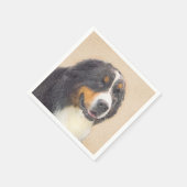 Bernese Mountain Hund Malerei - Original Hunde Kun Serviette (Ecke)
