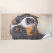 Bernese Mountain Hund Malerei - Original Hunde Kun Strandtuch (Vorderseite)