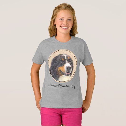 Bernese Mountain Hund Malerei - Original Hunde Kun T-Shirt (Vorne ganz)