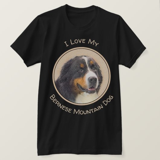 Bernese Mountain Hund Malerei - Original Hunde Kun T-Shirt (Design vorne)