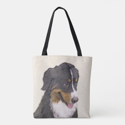 Bernese Mountain Hund Malerei - Original Hunde Kun Tasche (Rückseite)