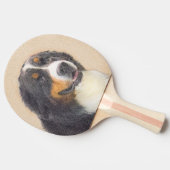 Bernese Mountain Hund Malerei - Original Hunde Kun Tischtennis Schläger (Seitenansicht)