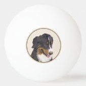 Bernese Mountain Hund Malerei - Original Hunde Kun Tischtennisball (Rückseite)