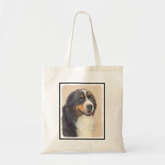 Bernese Mountain Hund Malerei - Original Hunde Kun Tragetasche (Vorne)