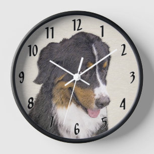 Bernese Mountain Hund Malerei - Original Hunde Kun Uhr