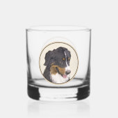 Bernese Mountain Hund Malerei - Original Hunde Kun Whiskyglas (Rückseite)