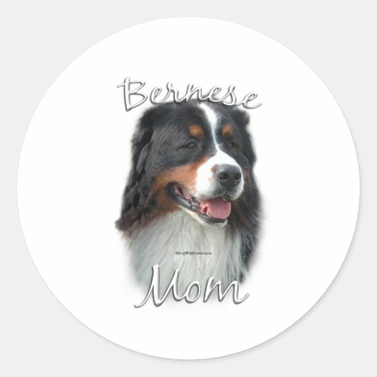 Bernese Mountain Hund Mama 2 Runder Aufkleber (Vorderseite)