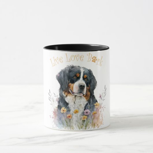Bernese Mountain Hund Mama Floral Tasse (Zentrum)