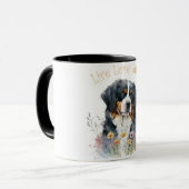 Bernese Mountain Hund Mama Floral Tasse (Vorderseite Links)