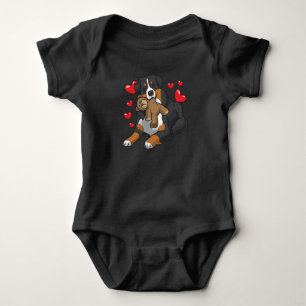 Bernese Mountain Hund mit Herzen Baby Strampler