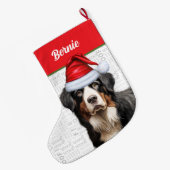 Bernese Mountain Hund mit Hundename Großer Weihnachtsstrumpf (Rückseite (Hängend))