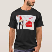 Bernese Mountain Hund mit rotem Weihnachtsschmuck T-Shirt (Vorderseite)