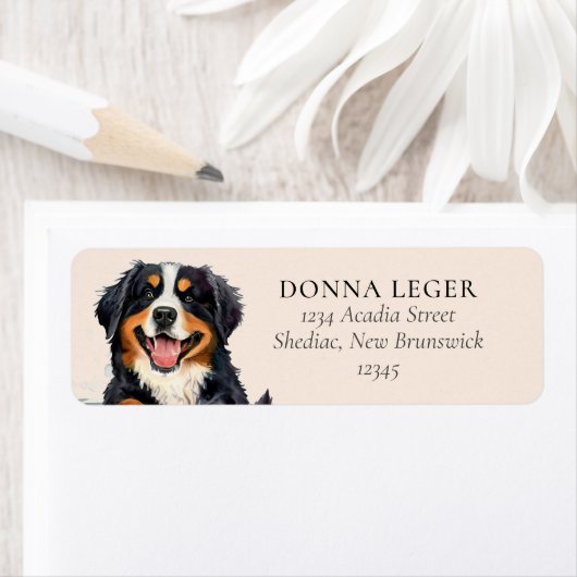 Bernese Mountain Hund Personalisierte Adresse (Insitu)