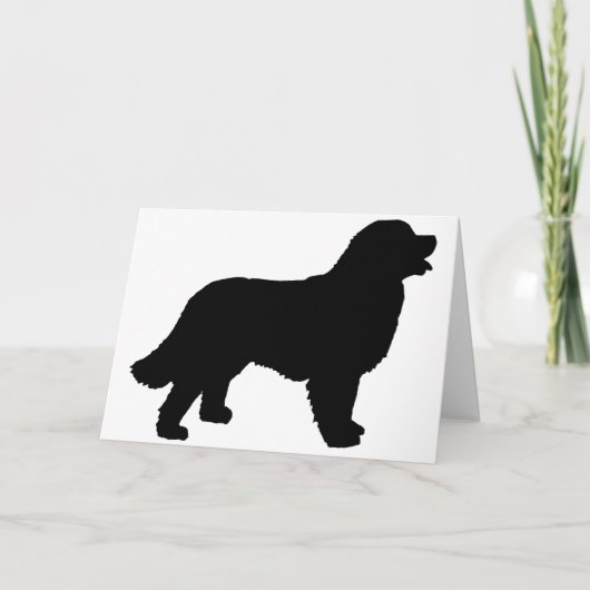 Bernese Mountain Hund (schwarze Silhouette) Karte (Vorderseite)