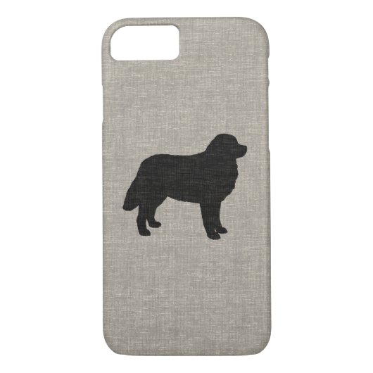 Bernese Mountain Hund Silhouette Imitate Linen Sty Case-Mate iPhone Hülle (Rückseite)