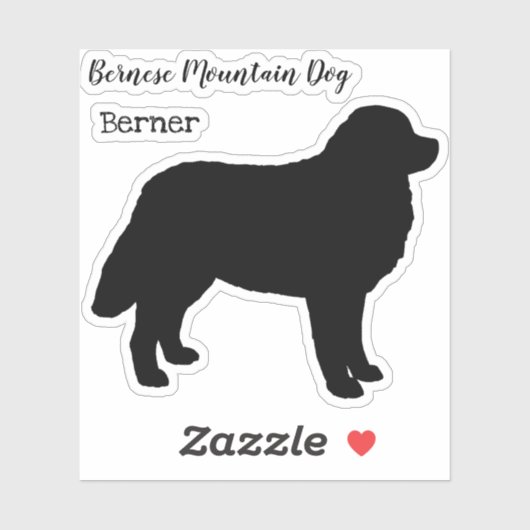 Bernese Mountain Hund Silhouette Sticker (Blatt)