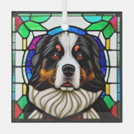 Bernese Mountain Hund "Stains Glass" Ornament Aus Glas