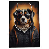 Bernese Mountain Hund tragen Jacket und Sonnenbril Mittlere Geschenktüte (Vorderseite)