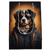 Bernese Mountain Hund tragen Jacket und Sonnenbril Mittlere Geschenktüte (Rückseite)
