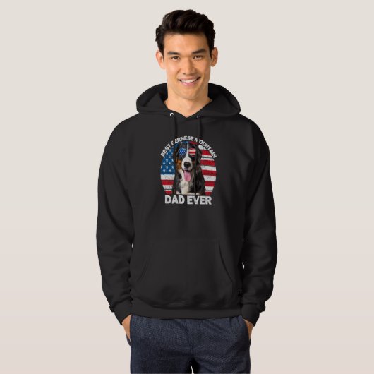 Bernese Mountain Hund Vater für Männer USA 4. Juli Hoodie (Vorne ganz)