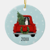Bernese Mountain Hund Weihnachten Keramik Ornament (Vorne)