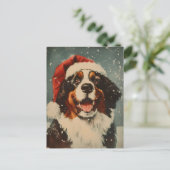 Bernese Mountain Hund Weihnachten Postkarte (Stehend Vorderseite)